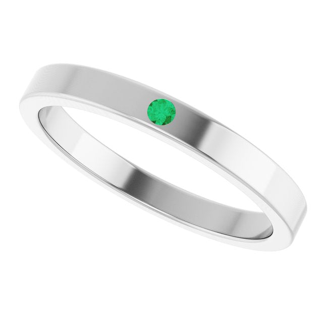 14k-white-lab-grown-emerald-family-stackable-ring
