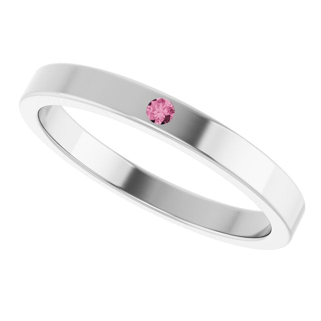 14k-white-natural-pink-tourmaline-family-stackable-ring