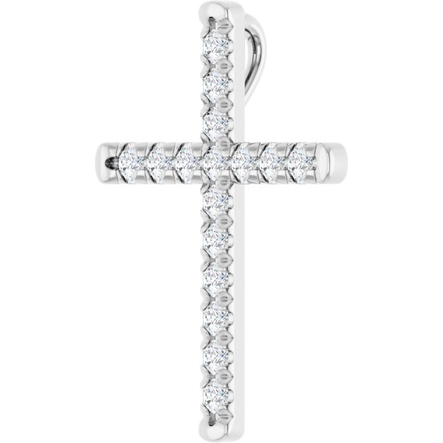 14k-white-1/2-ctw-natural-diamond-french-set-cross-pendant