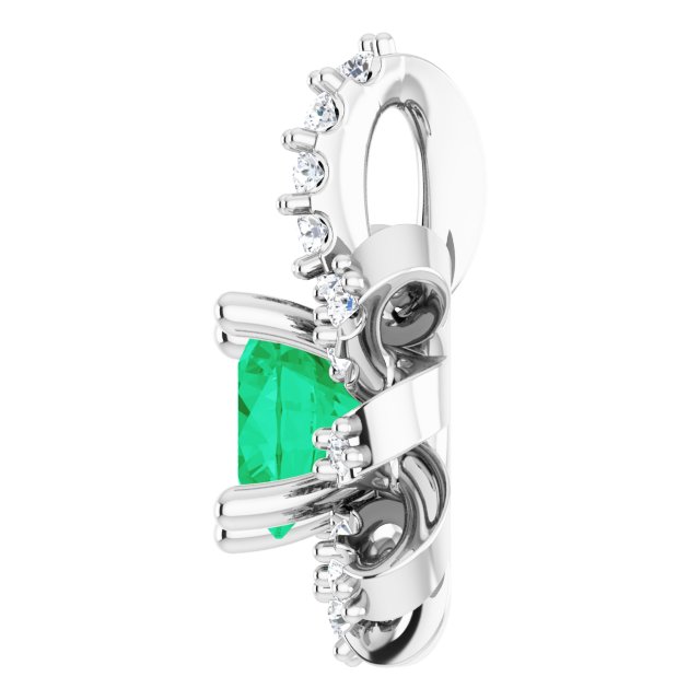 14k-white-lab-grown-emerald-&-.07-ctw-natural-diamond-halo-style-pendant