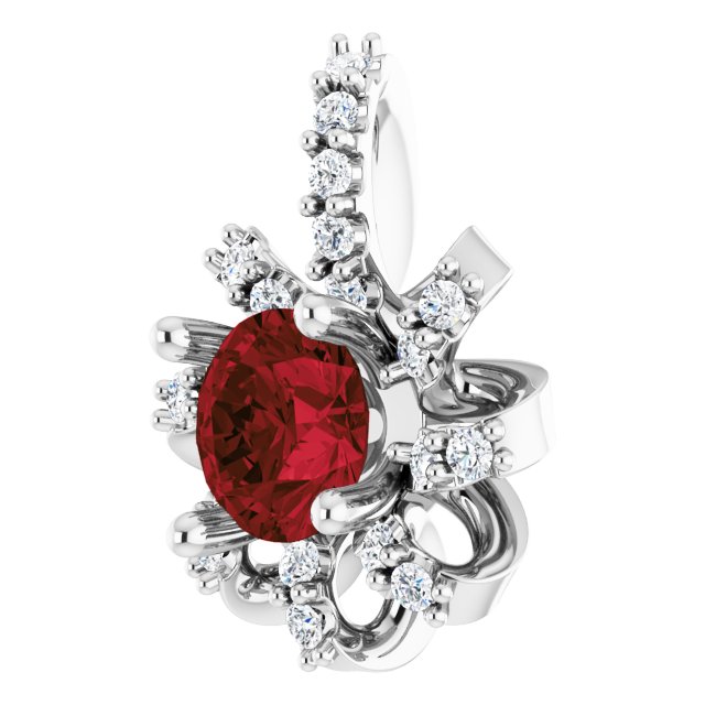 14k-white-natural-mozambique-garnet-&-.07-ctw-natural-diamond-halo-style-pendant