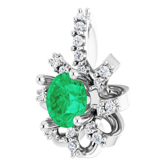 14k-white-lab-grown-emerald-&-.07-ctw-natural-diamond-halo-style-pendant