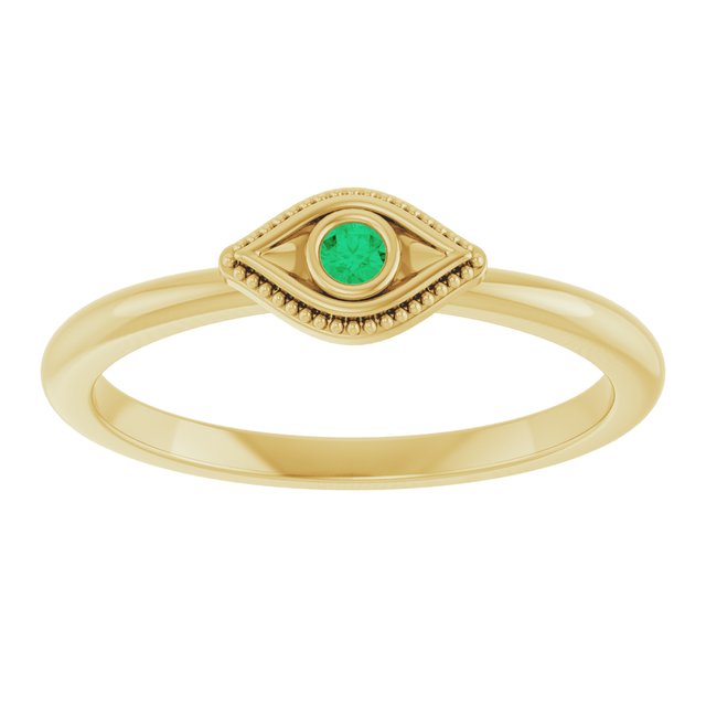 14k-yellow-lab-grown-emerald-stackable-evil-eye-ring