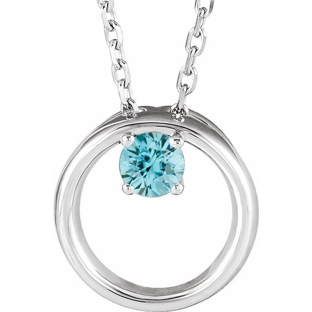 14k-white-natural-blue-zircon-circle-16-18"-necklace