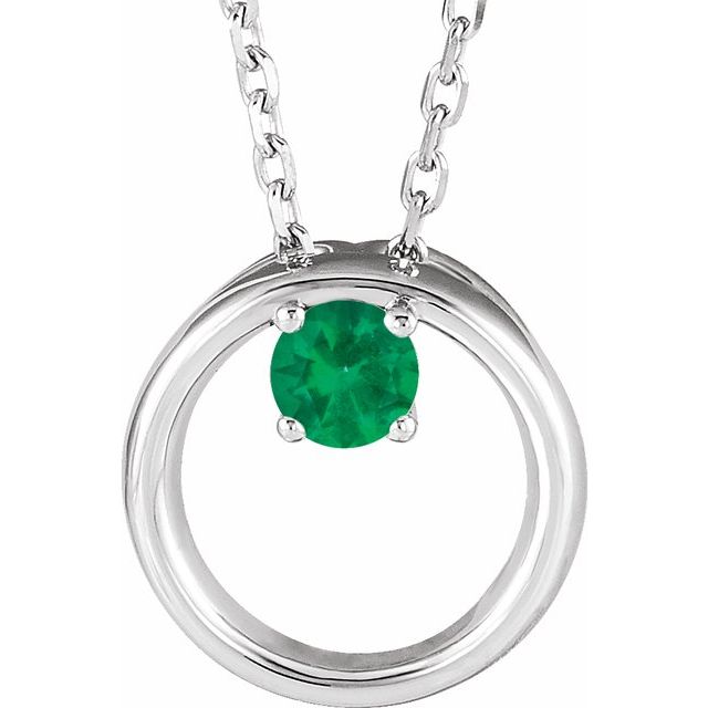 14k-white-lab-grown-emerald-circle-16-18"-necklace