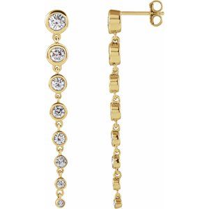 1 3/4 ct Lab-Grown Diamond Graduated Earrings