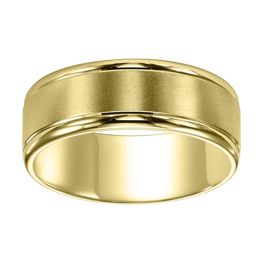 Featuring a stunning brushed finish and handsome round edges, this Comfort Fit wedding band fuses classic style with luxurious details