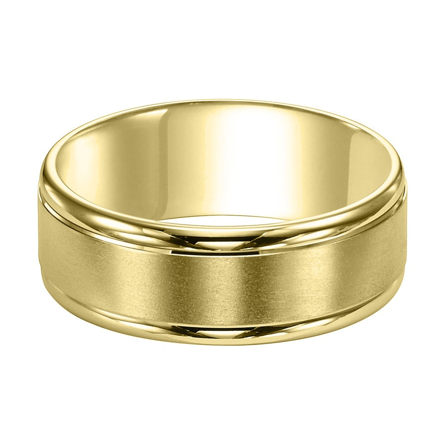 Featuring a stunning brushed finish and handsome round edges, this Comfort Fit wedding band fuses classic style with luxurious details
