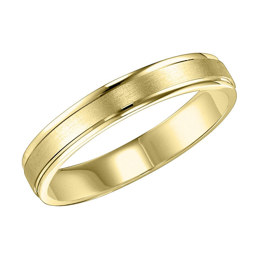 Featuring a stunning brushed finish and handsome round edges, this Comfort Fit wedding band fuses classic style with luxurious details