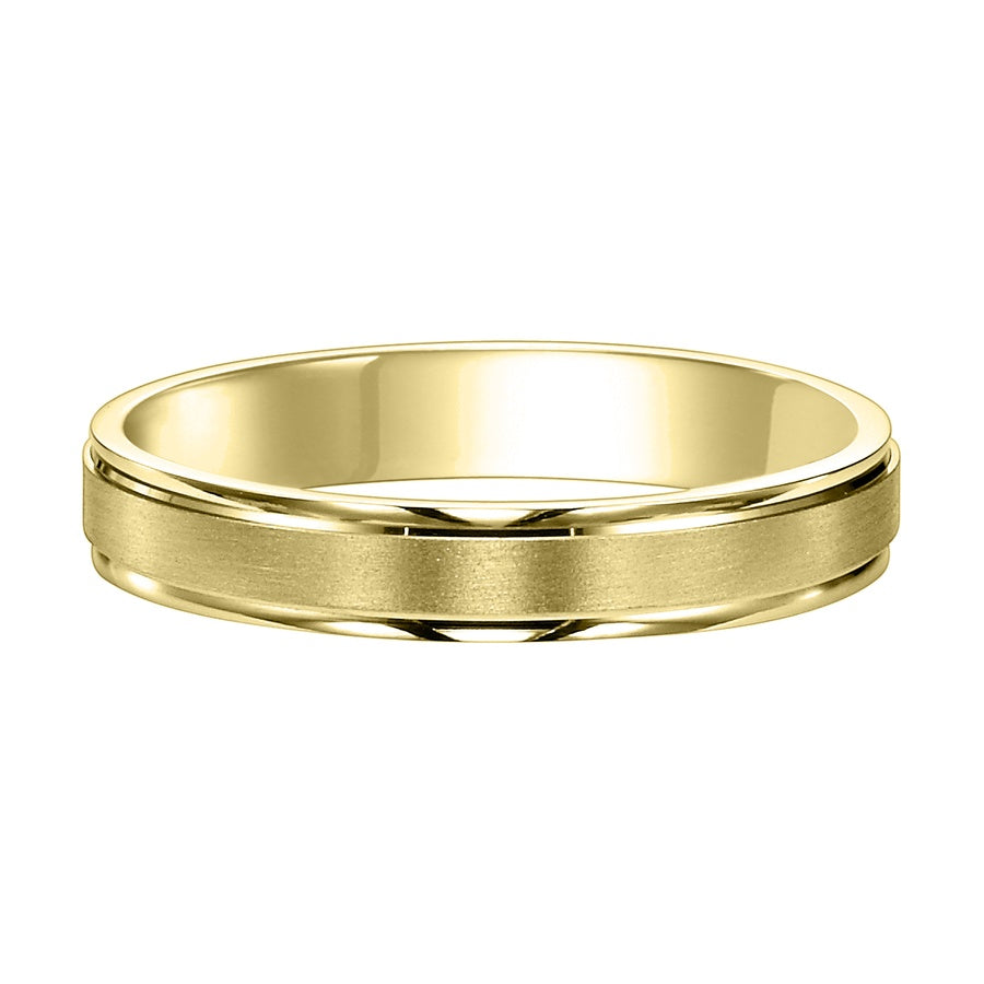 Featuring a stunning brushed finish and handsome round edges, this Comfort Fit wedding band fuses classic style with luxurious details