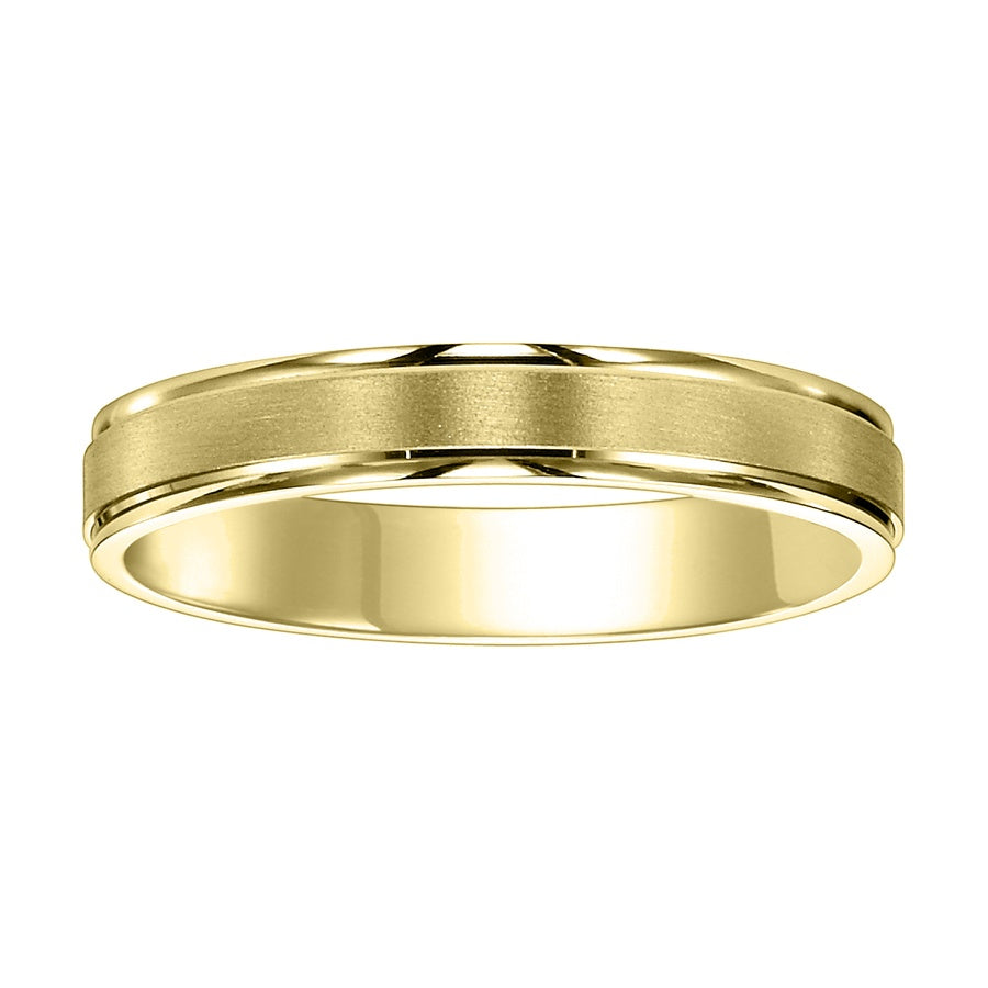 Featuring a stunning brushed finish and handsome round edges, this Comfort Fit wedding band fuses classic style with luxurious details