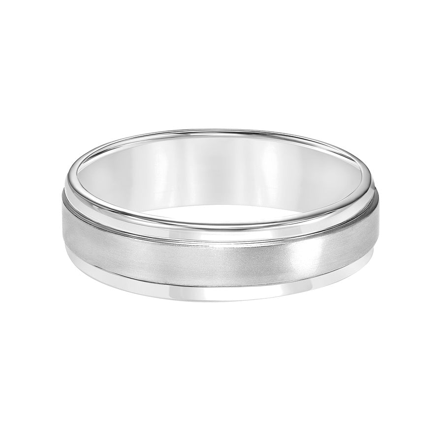 Featuring a stunning brushed finish and handsome round edges this Comfort Fit wedding band fuses classic style with luxurious details