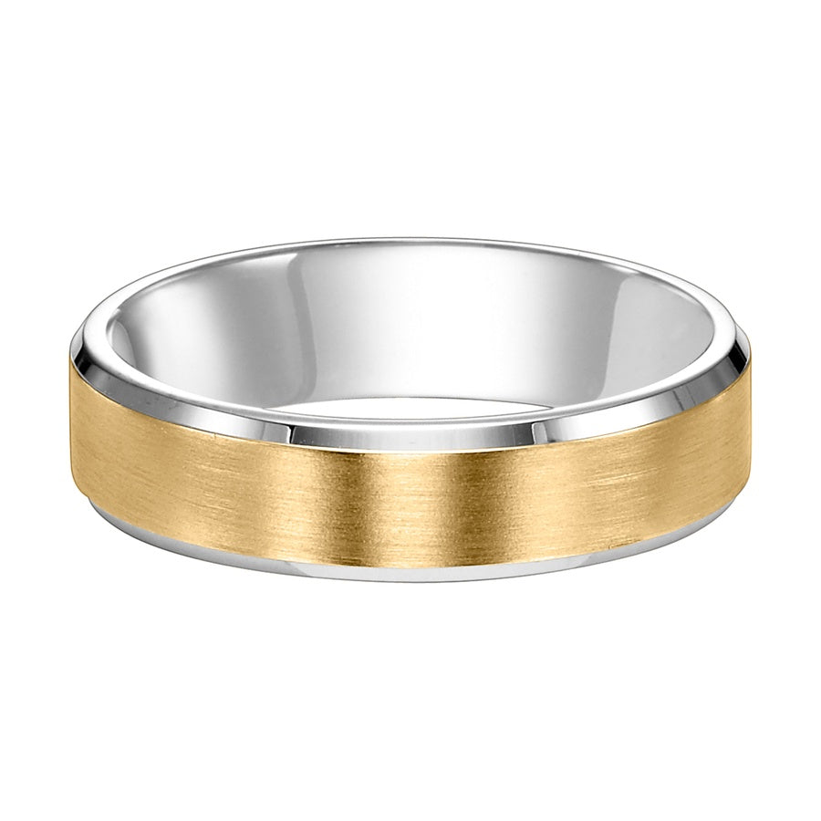 Flat Bevel Edge Carved Wedding Band