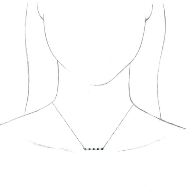 14k-white-natural-emerald-bezel-set-bar-18"-necklace