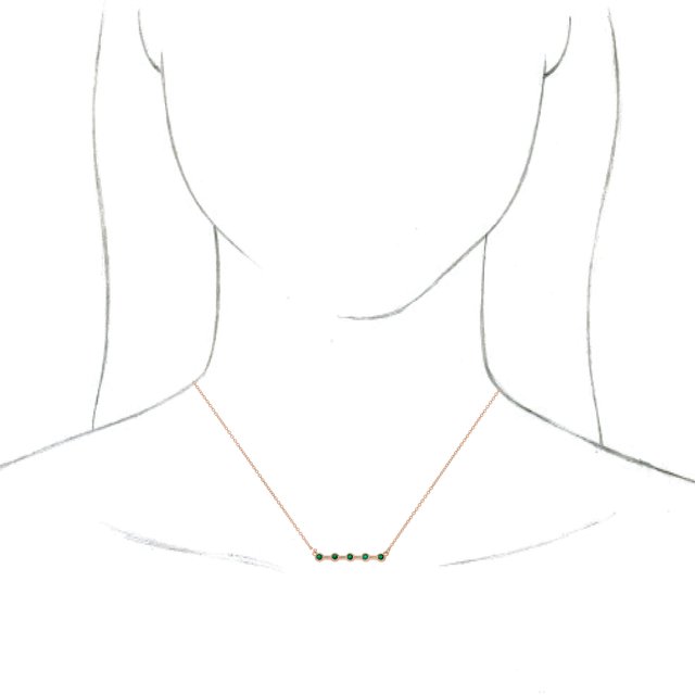 14k-rose-lab-grown-emerald-bezel-set-bar-18"-necklace