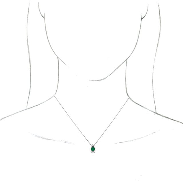 14k-white-natural-emerald-&-1/5-ctw-natural-diamond-16-18"-necklace