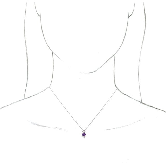 14k-white-natural-amethyst-&-1/6-ctw-natural-diamond-16-18"-necklace