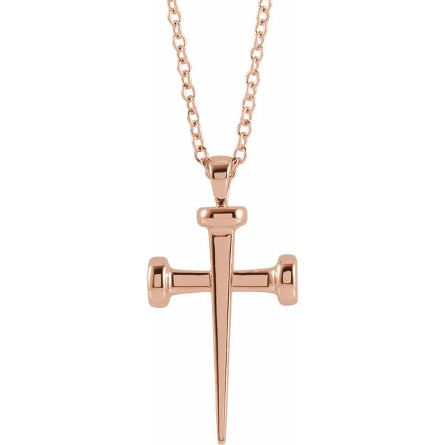14k-rose-nail-cross-18"-necklace