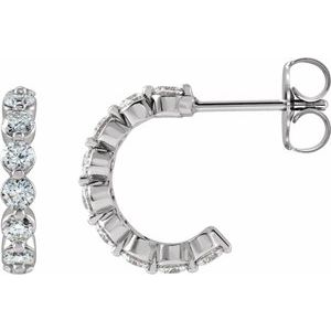 1 3/8 ct Diamond Accented Hoop Earrings