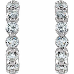 1 3/8 ct Diamond Accented Hoop Earrings