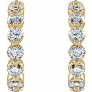 1 3/8 ct Diamond Accented Hoop Earrings