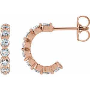 1 3/8 ct Diamond Accented Hoop Earrings