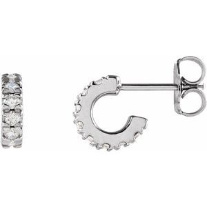 1/2 ct Diamond French-Set Hoop Earrings