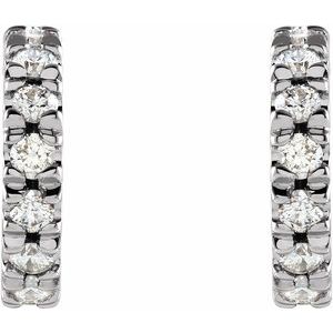 1/2 ct Diamond French-Set Hoop Earrings