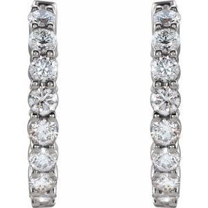 1 ct Diamond Inside-Outside Hoop Earrings
