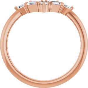 1/4 ct Diamond Multi-Stone V Bar Ring