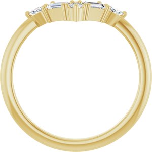 1/4 ct Diamond Multi-Stone V Bar Ring
