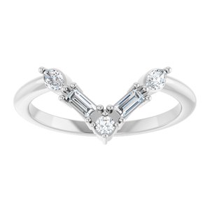 1/4 ct Diamond Multi-Stone V Bar Ring