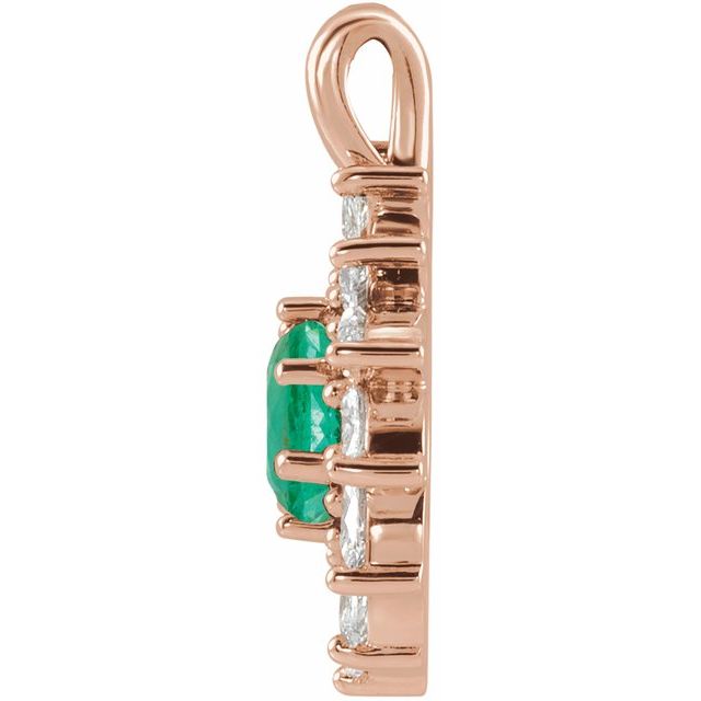 14k-rose-natural-emerald-&-5/8-ctw-natural-diamond-halo-style-pendant