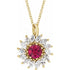14k-yellow-lab-grown-ruby-&-5/8-ctw-natural-diamond-halo-style-16-18"-necklace