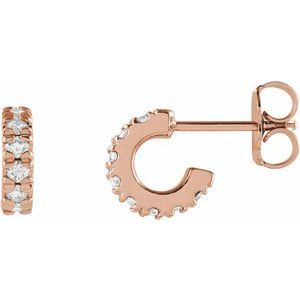 1/2 ct Diamond French-Set Hoop Earrings