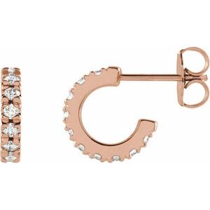 1/2 ct Diamond French-Set Hoop Earrings