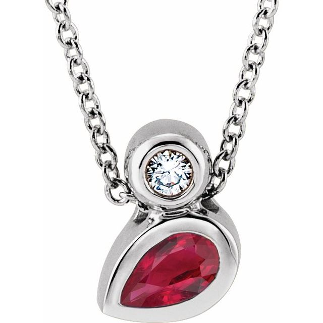 14k-white--pear-lab-grown-ruby-&-.03-ct-natural-diamond-16-18"-necklace