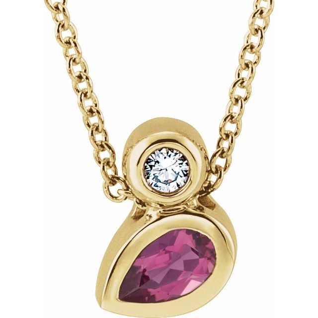 14k-yellow--pear-natural-pink-tourmaline-&-.03-ct-diamond-16-18"-necklace