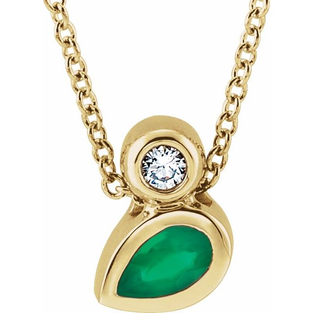 14k-yellow--pear-natural-emerald-&-.03-ct-natural-diamond-16-18"-necklace