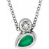 sterling-silver--pear-lab-grown-emerald-&-.03-ct-natural-diamond-16-18"-necklace