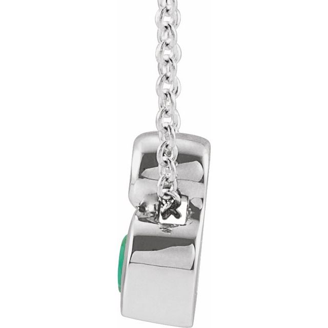 sterling-silver--pear-lab-grown-emerald-&-.03-ct-natural-diamond-16-18"-necklace