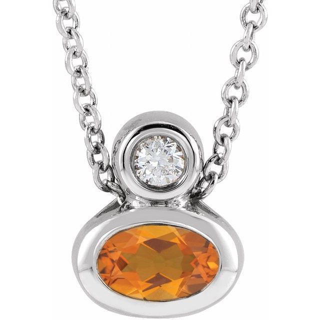 14k-white--oval-natural-citrine-&-.03-ct-natural-diamond-16-18"-necklace