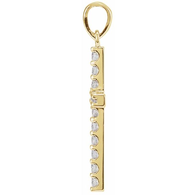 14k-yellow-1/8-ctw-lab-grown-diamond-cross-pendant