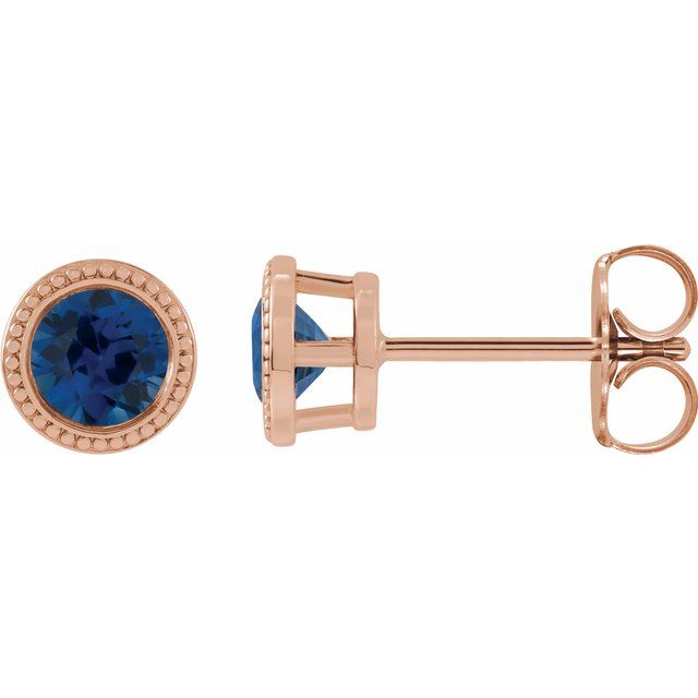 14K Yellow Gold|Natural Blue Zircon|3 mm