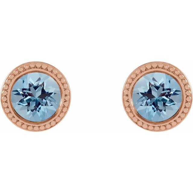 14K Yellow Gold|Natural Blue Zircon|3 mm