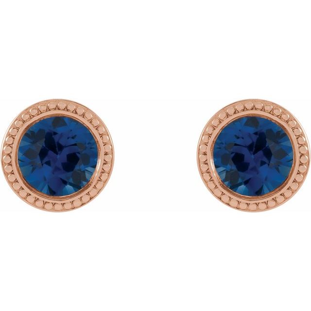 14K Yellow Gold|Natural Blue Zircon|3 mm