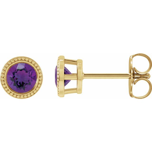 14K Yellow Gold|Natural Blue Zircon|3 mm