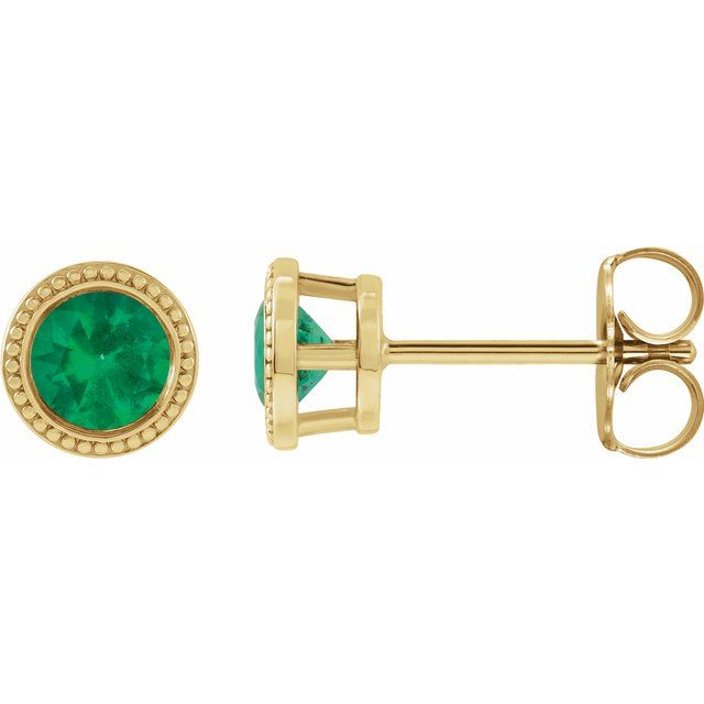 14K Yellow Gold|Natural Blue Zircon|3 mm