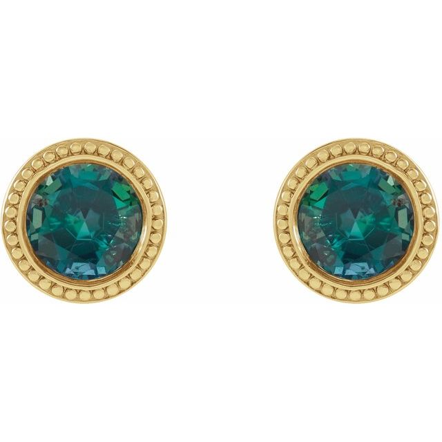 14K Yellow Gold|Natural Blue Zircon|3 mm
