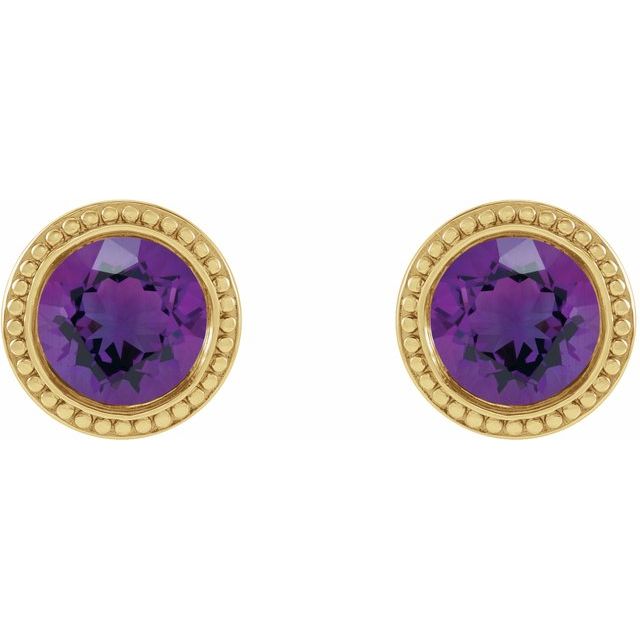 14K Yellow Gold|Natural Blue Zircon|3 mm